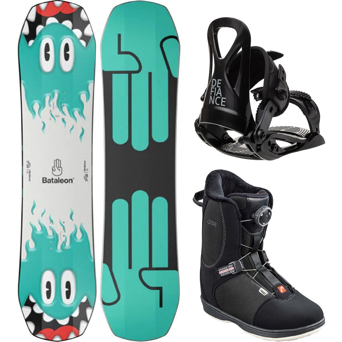 Minishred Snowboard + J1 Binding + Head Jr BOA Boot - Kids'
