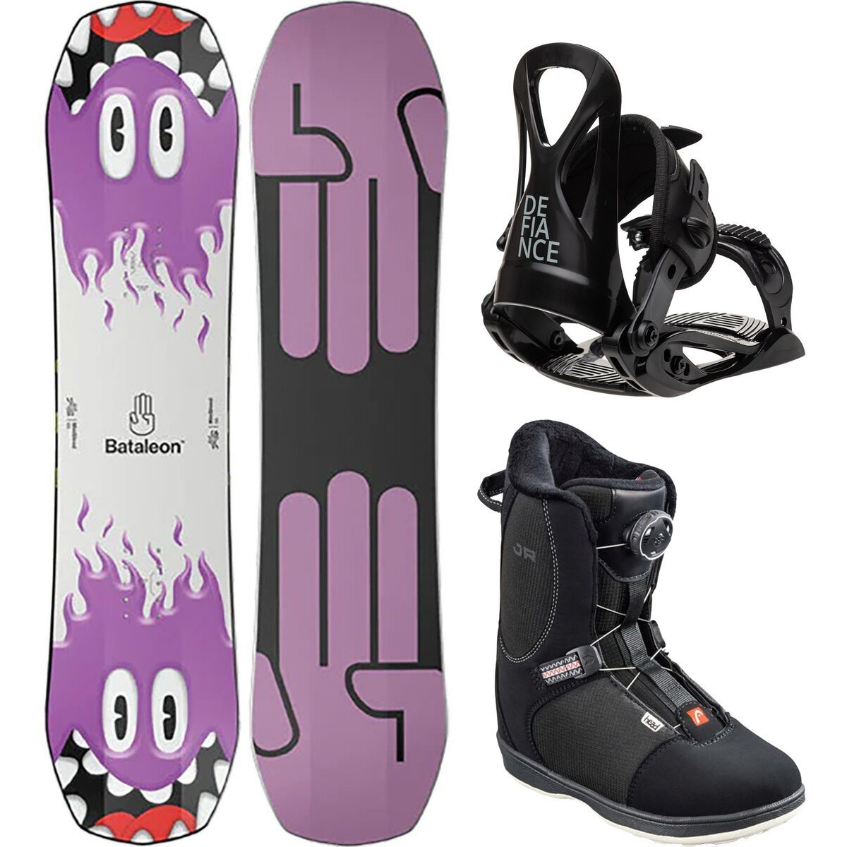 Minishred Snowboard + T1 Binding + Head Jr BOA Boot - Kids'