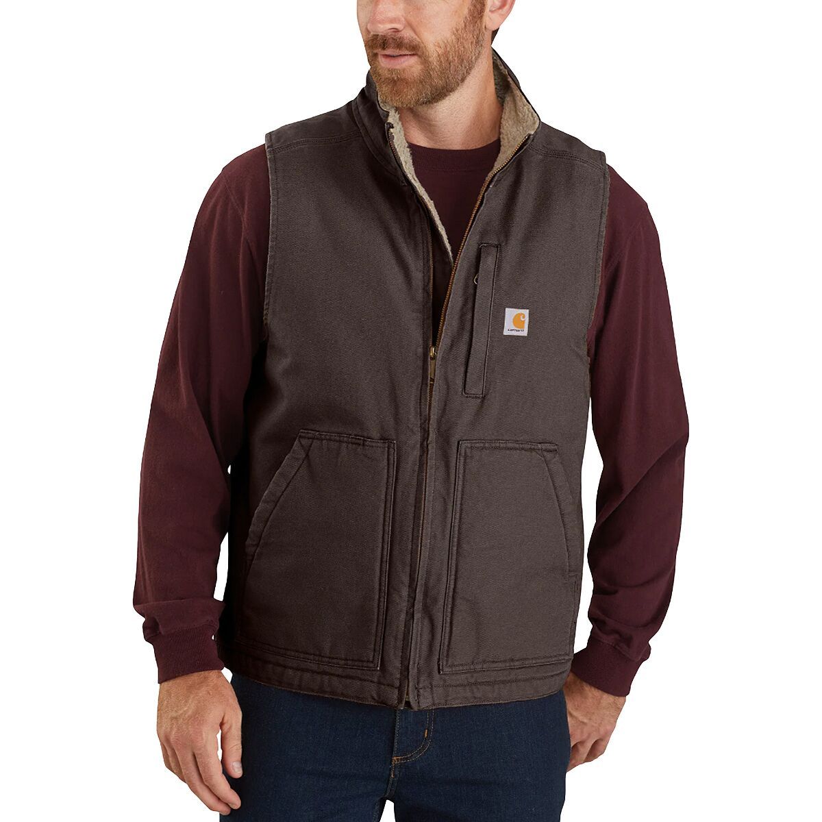 Sherpa-Lined Mock-Neck Vest - Men's