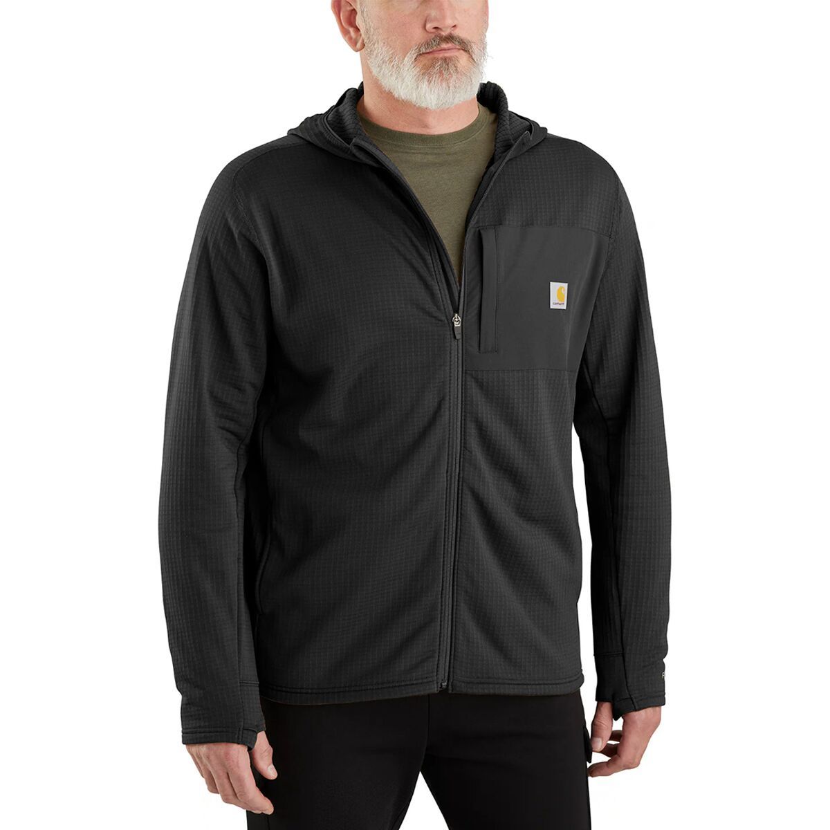 Force Relaxed Fit Full-Zip LS Hooded T-Shirt - Men's