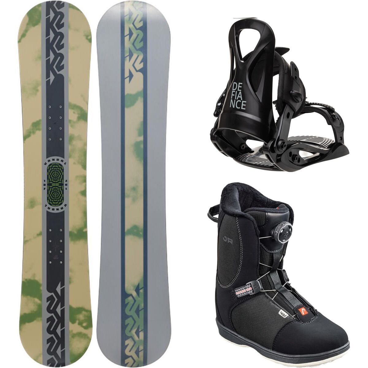 Vandal Snowboard + J1 Binding + Head Jr BOA Boot - Kids'