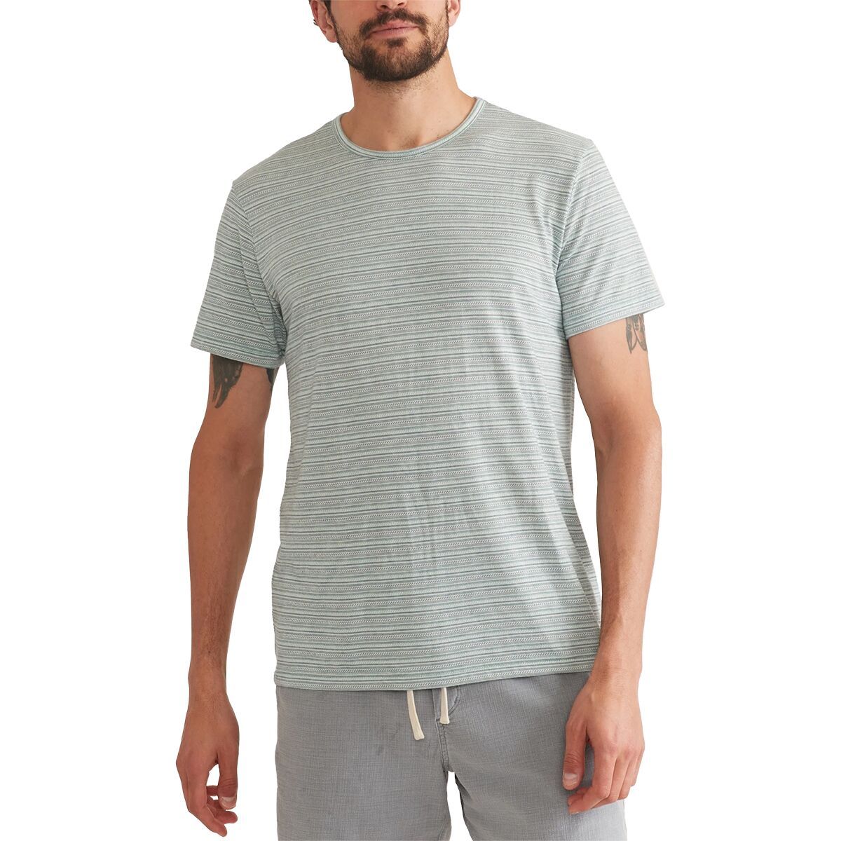 Blister Stitch All Over Stripe T-Shirt - Men's