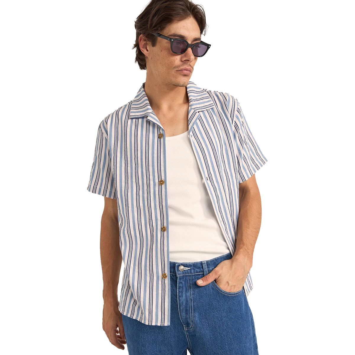 Vacation Stripe Short-Sleeve Shirt - Men's