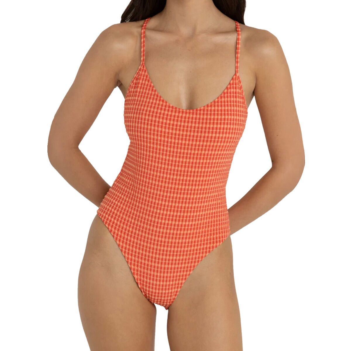 Lola Check Cross Back One-Piece Swim Suit - Women's