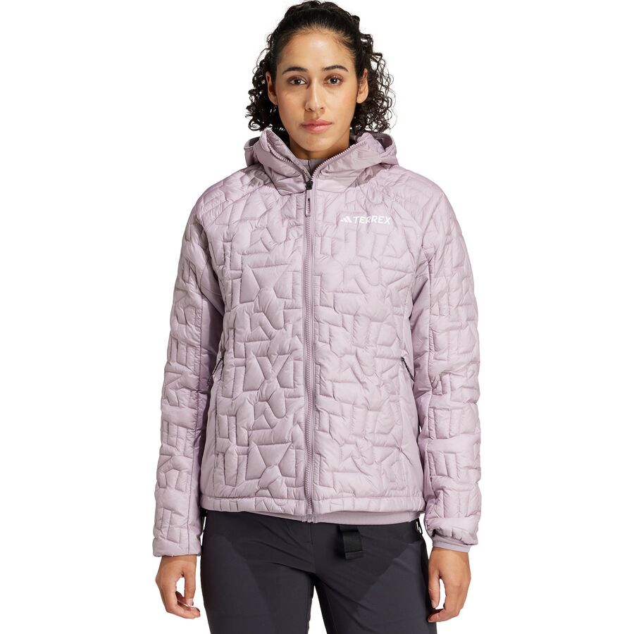 adidas TERREX 薄紫 ジャケット Adidas TERREX Xperior Primaloft Loose Fill Hooded Jacket - Women's